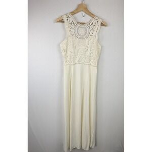 Bari Jay Vintage Midi Dress Size 3-4 Cream Lace Bodice Wedding Rehearsal Dinner